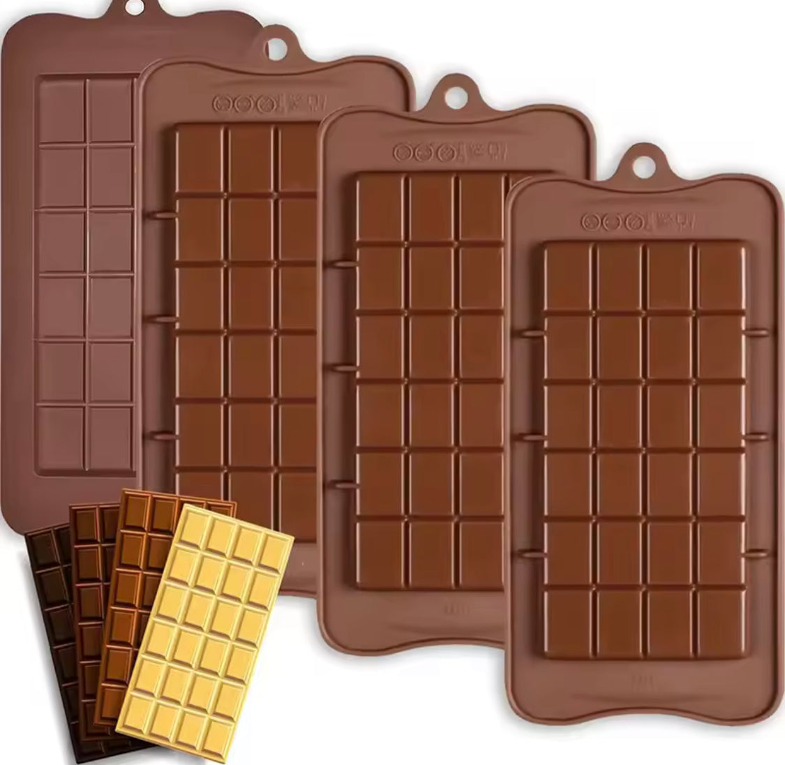 Silicone Chocolate Bar Molds, Easy Release Rectangle Chocolate Mold, Non Stick Silicone Mold Silicone Chocolate Bar Molds, Easy Release Rectangle Chocolate Mold, Non Stick Silicone Mold